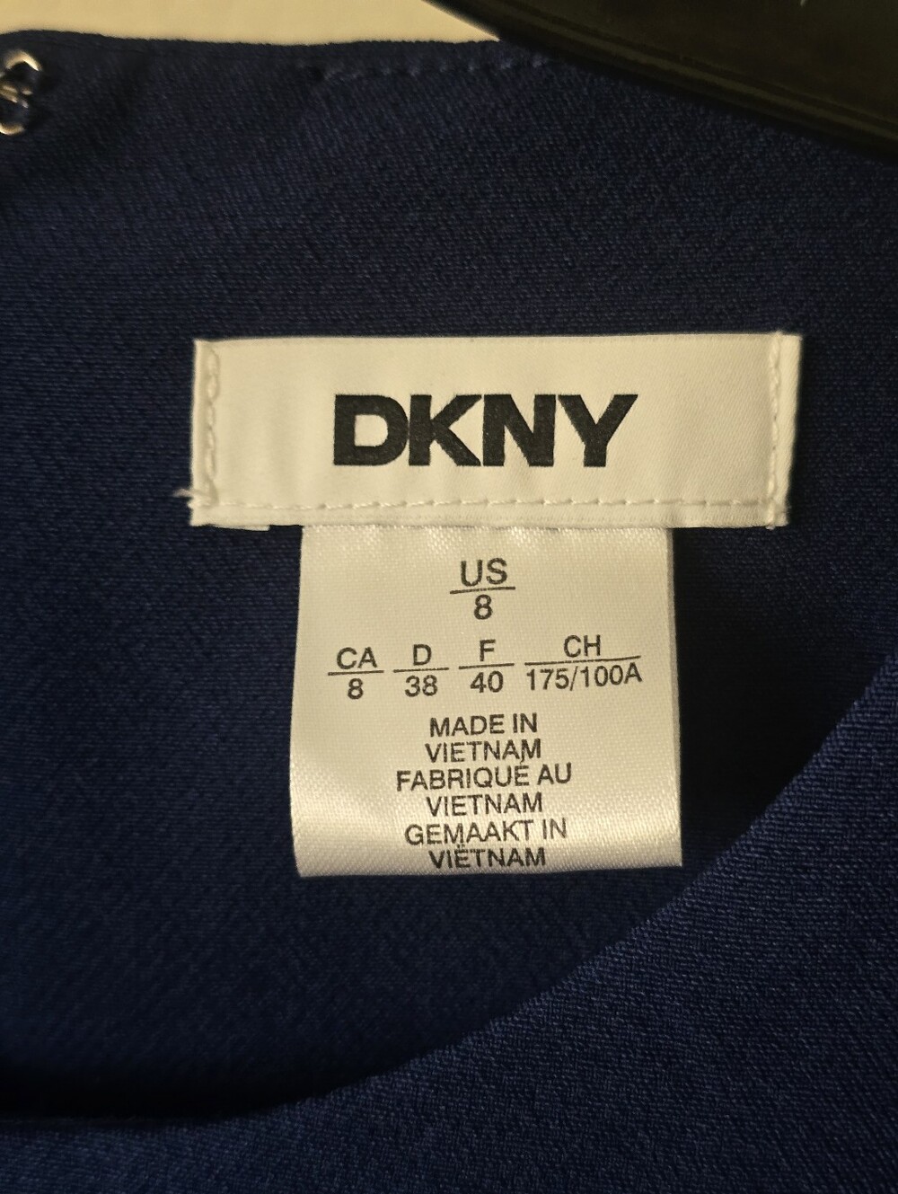 NWT DKNY Blue Fit & Flare Dress Women Size 8 Sleeveless Knee Length Career $139 - Picture 5 of 12